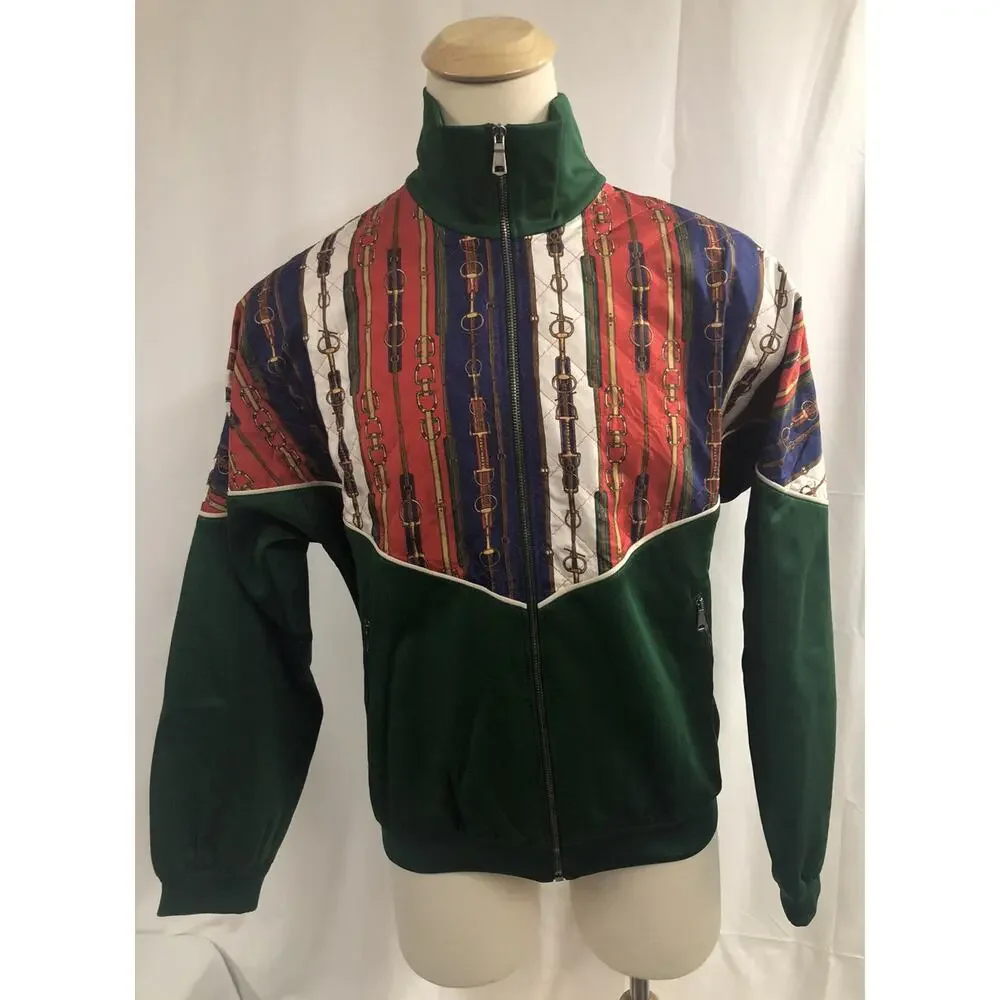 NWT Gucci Bi-Material Oversized Gancini Belt Print Zip Jacket Size M $2980.00
